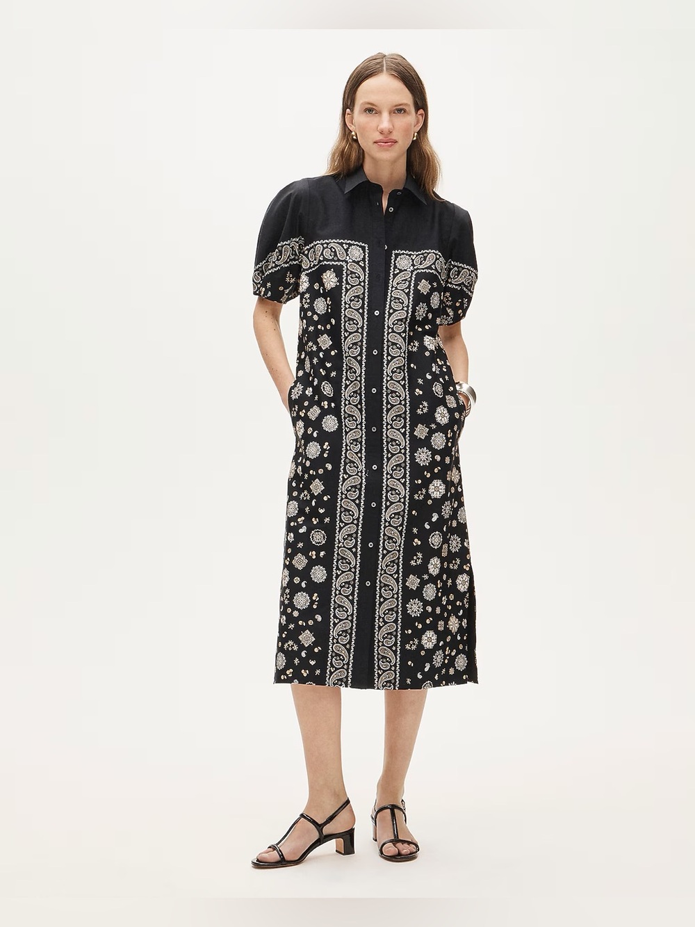 J.Crew Shirt-dress in bandana-print cotton poplin